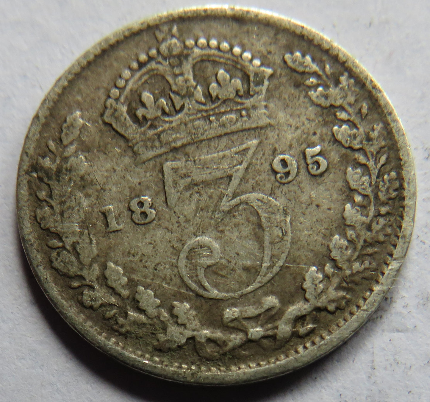 1895 Queen Victoria Silver Threepence Coin - Great Britain