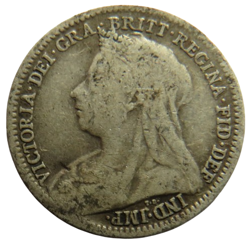 1899 Queen Victoria Silver Threepence Coin - Great Britain