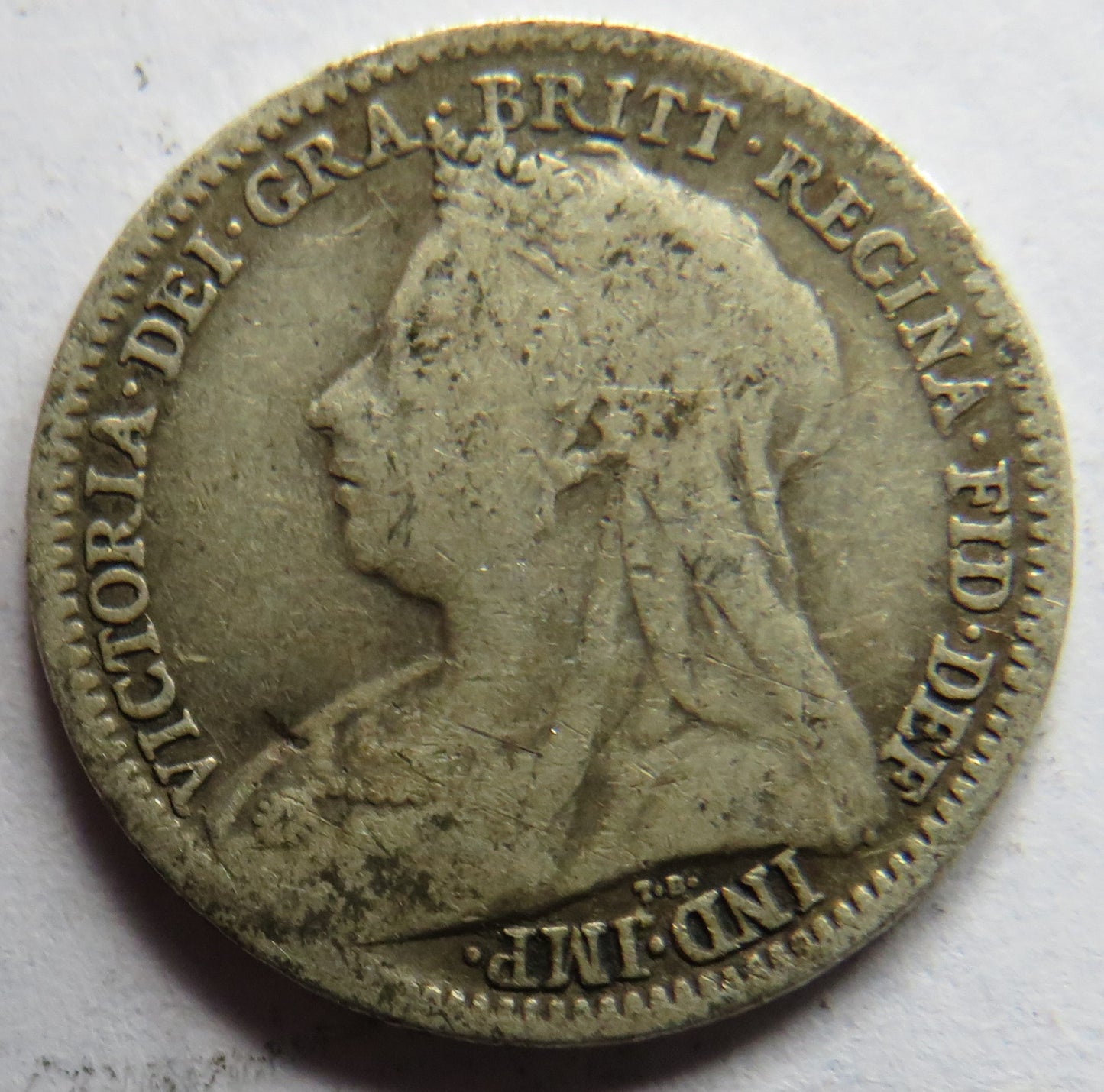 1899 Queen Victoria Silver Threepence Coin - Great Britain