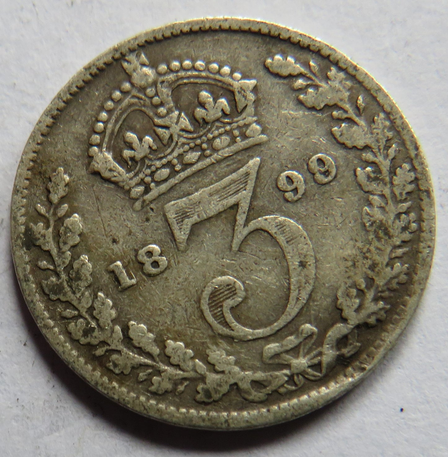 1899 Queen Victoria Silver Threepence Coin - Great Britain
