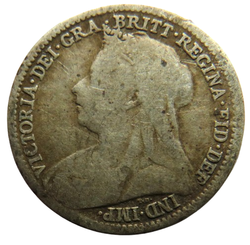 1899 Queen Victoria Silver Threepence Coin - Great Britain