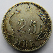 Load image into Gallery viewer, 1894 Denmark Silver 25 Ore Coin
