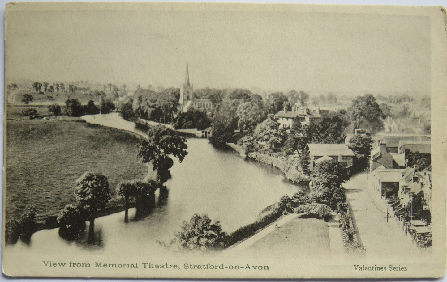 Vintage Postcard of View From Memorial Theatre Stratford-On-Avon