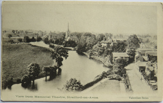 Vintage Postcard of View From Memorial Theatre Stratford-On-Avon