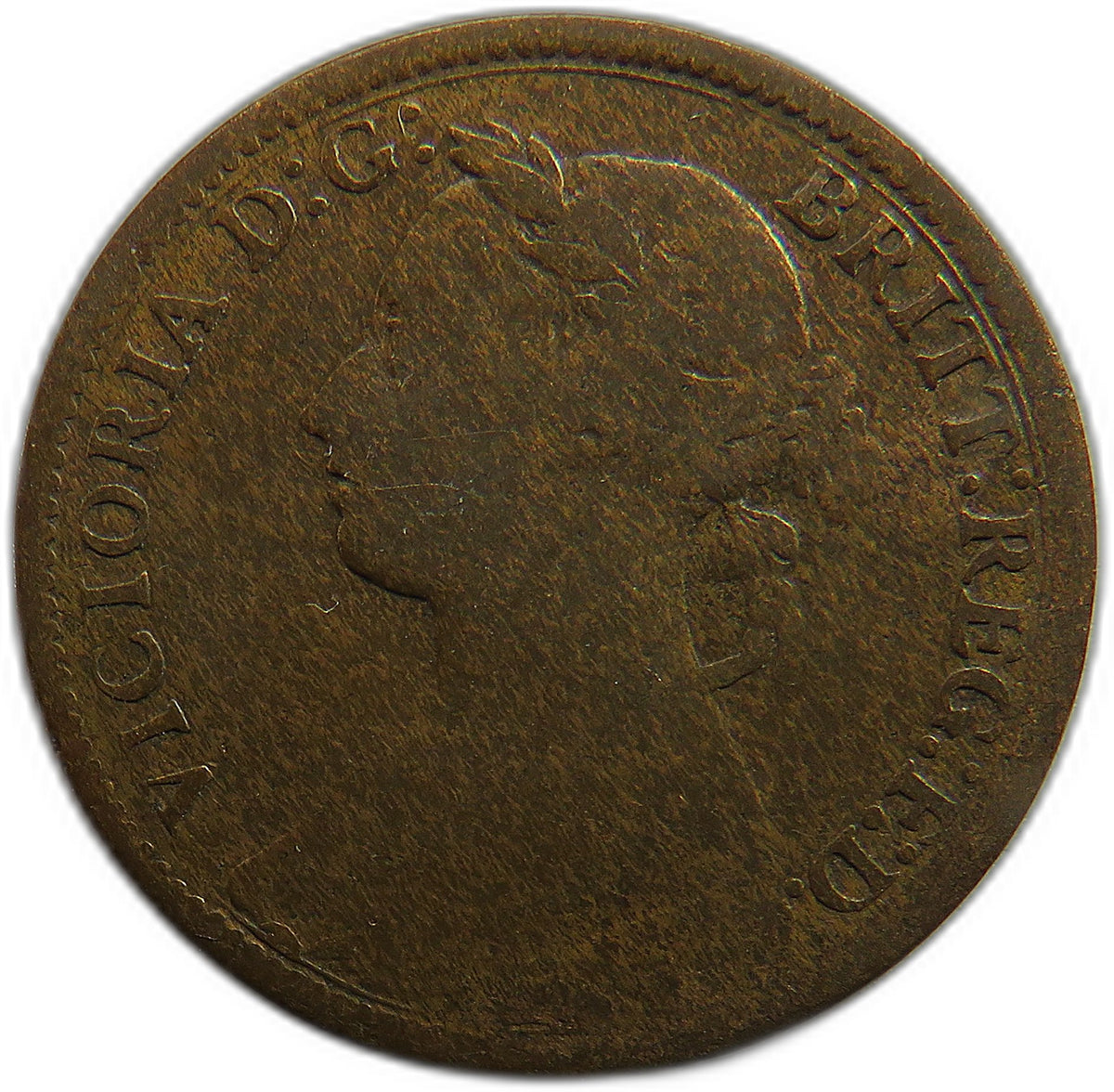 1884 Queen Victoria Bun Head Farthing Coin - Great Britain