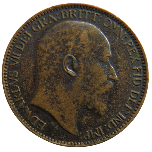 1909 King Edward VII Farthing Coin - Great Britain