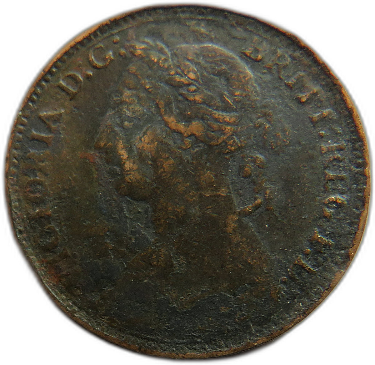 1891 Queen Victoria Bun Head Farthing Coin - Great Britain