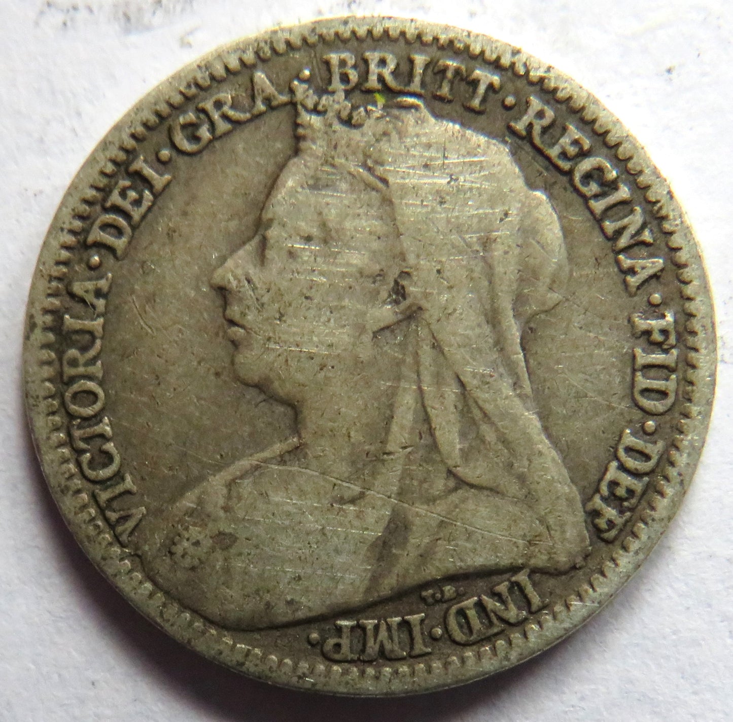 1900 Queen Victoria Silver Threepence Coin - Great Britain