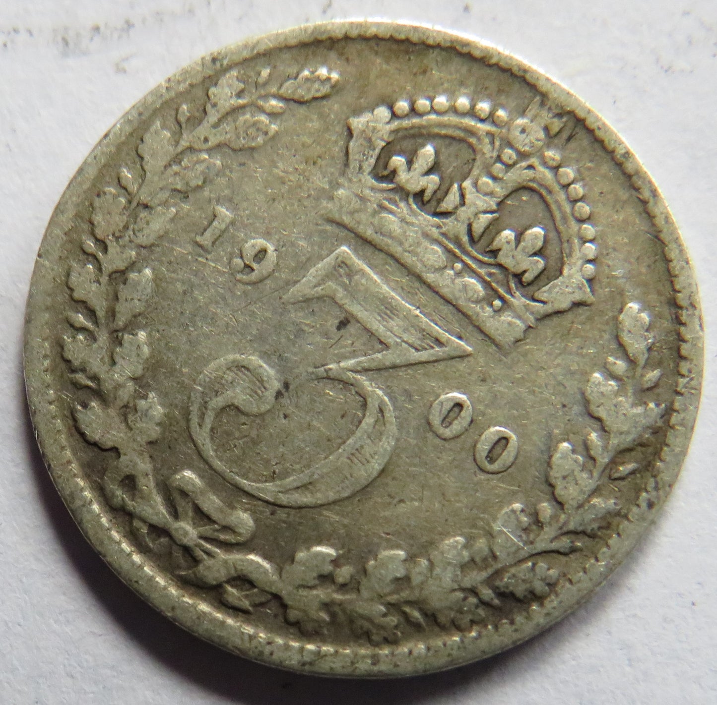 1900 Queen Victoria Silver Threepence Coin - Great Britain