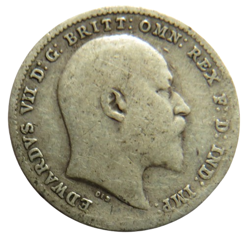 1902 King Edward VII Silver Threepence Coin - Great Britain