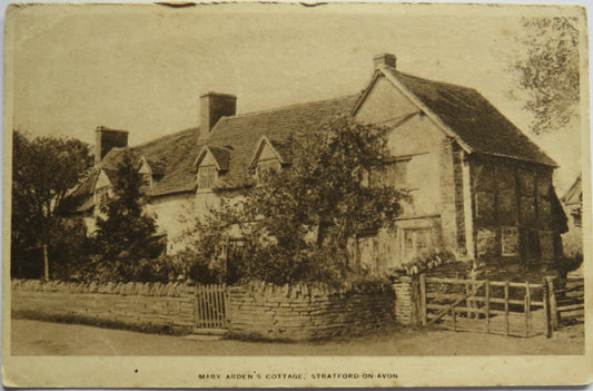 Vintage Postcard of Mary Arden's Cottage, Stratford-On-Avon