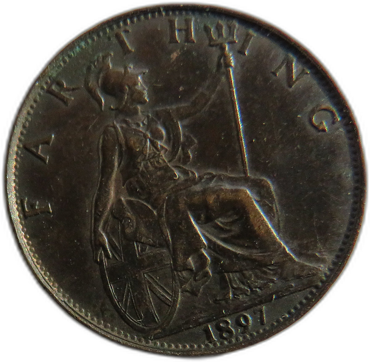1897 Queen Victoria Farthing Coin - Great Britain