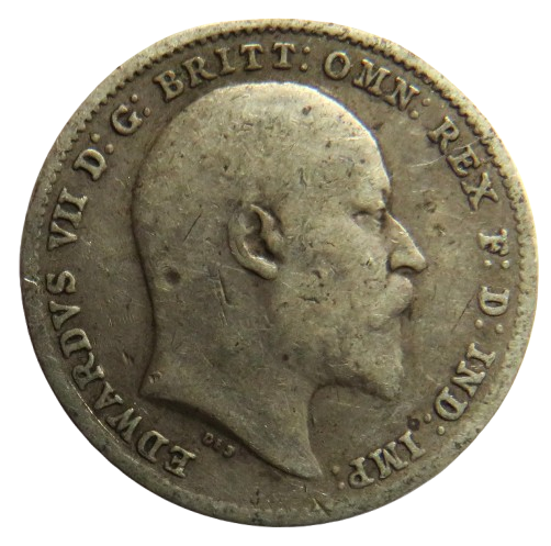 1902 King Edward VII Silver Threepence Coin - Great Britain
