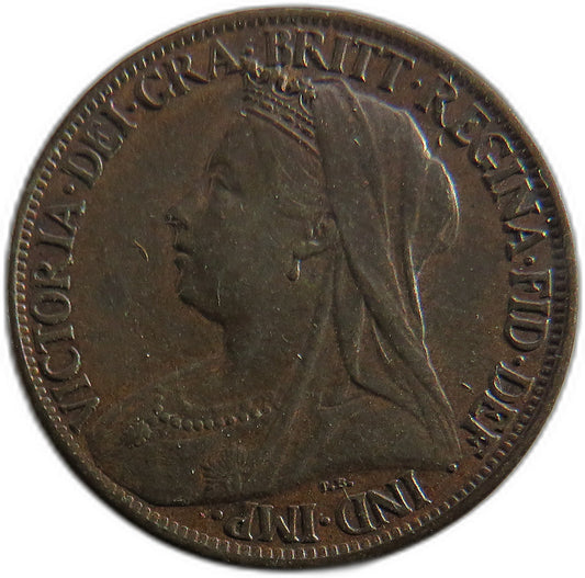 1899 Queen Victoria Farthing Coin - Great Britain image 1