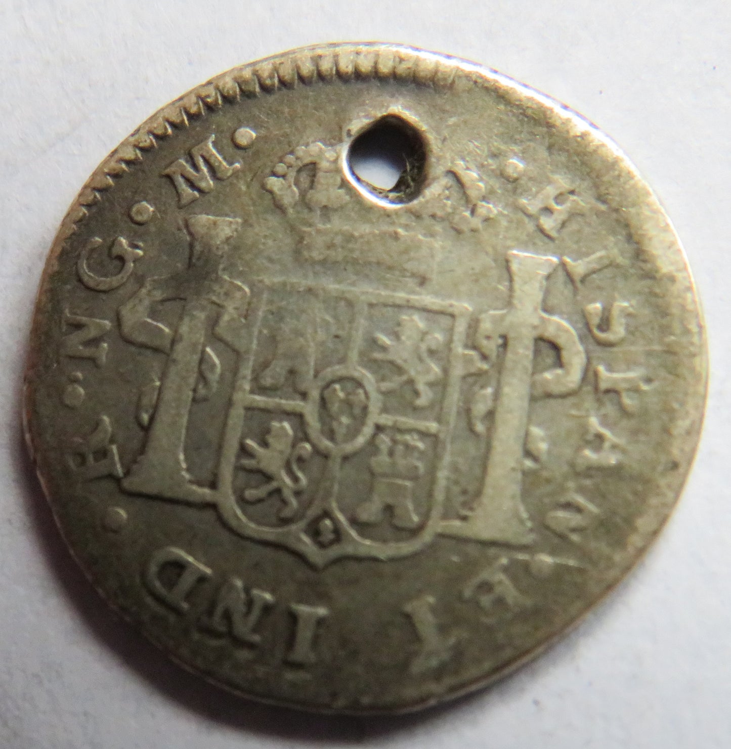 1819 Spanish Colonial Silver 1/2 Real Coin