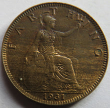 Load image into Gallery viewer, 1931 King George V Farthing Coin In Higher Grade
