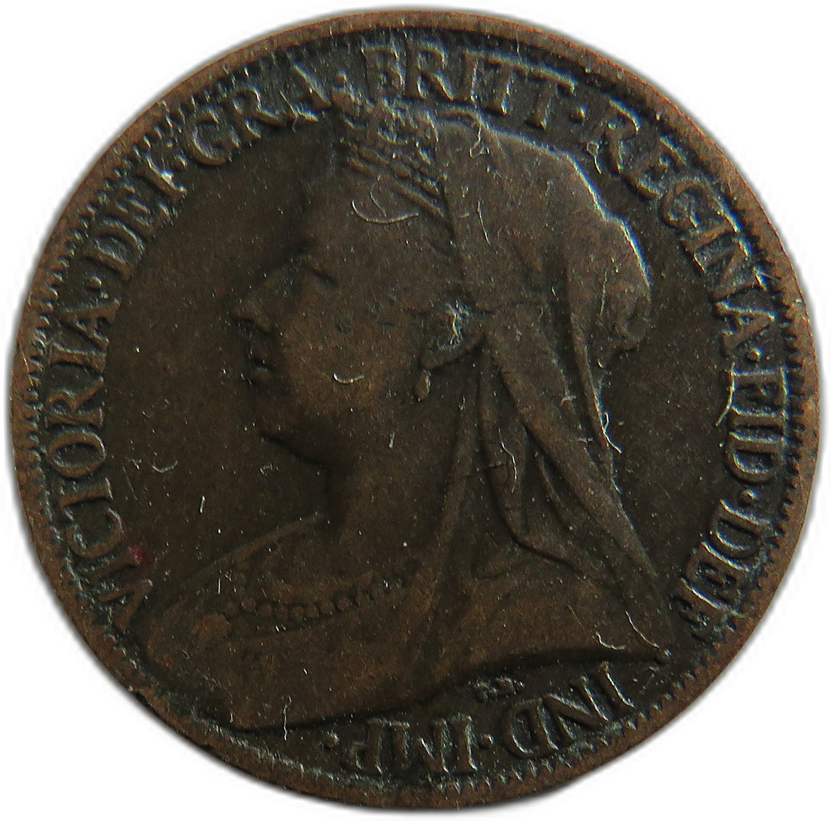 1900 Queen Victoria Farthing Coin - Great Britain