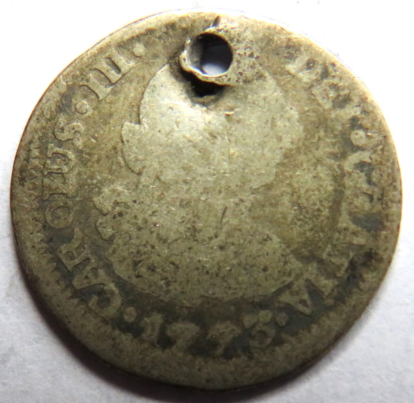 1773 Spanish Colonial Silver 1/2 Real Coin