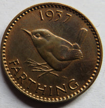 Load image into Gallery viewer, 1937 King George VI Farthing Coin In High Grade
