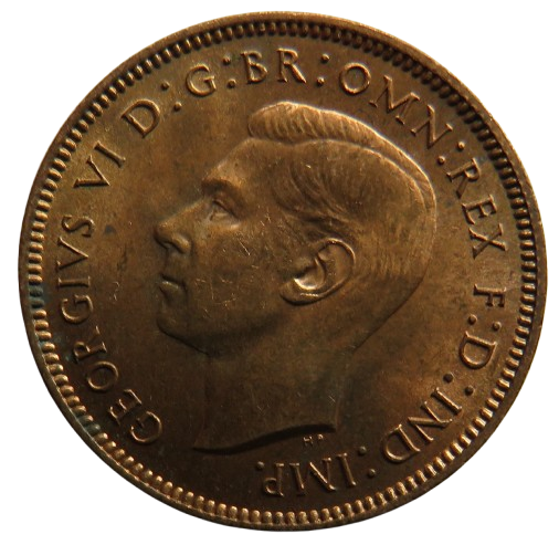 1939 King George VI Farthing Coin In High Grade