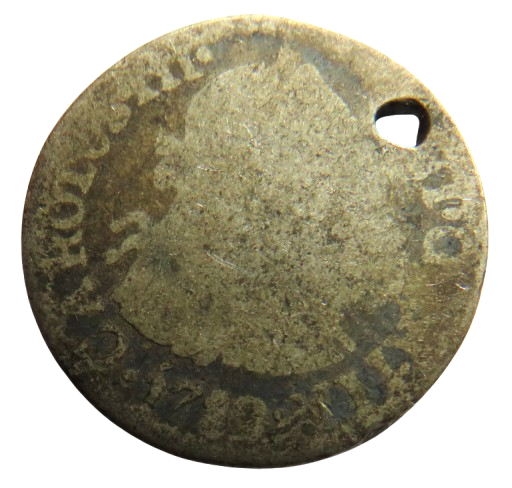 1782 Spanish Colonial Silver 1/2 Real Coin