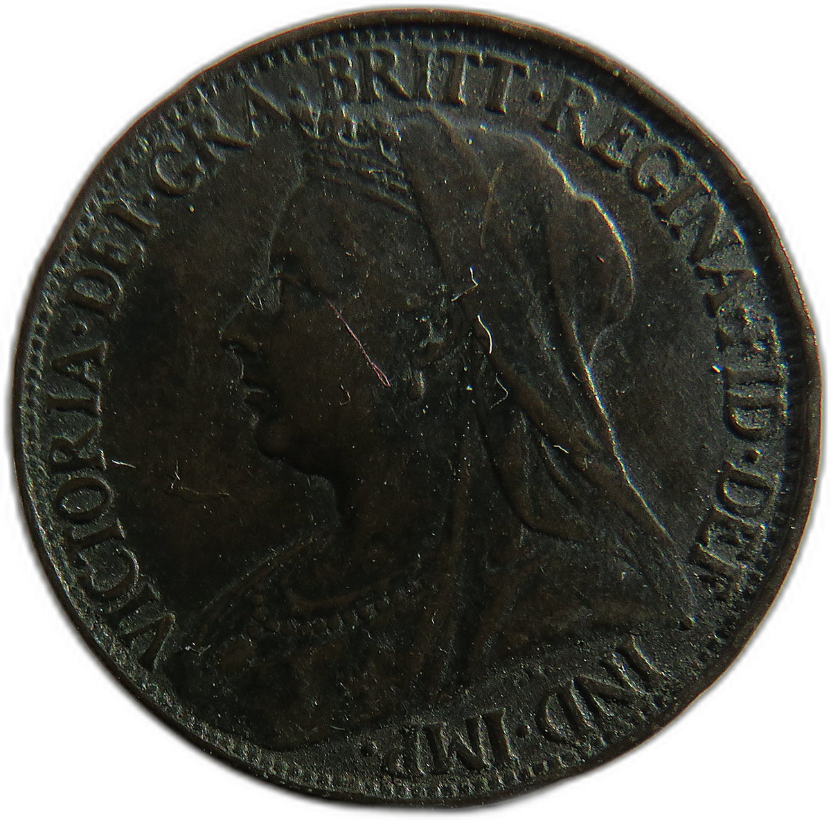 1900 Queen Victoria Farthing Coin - Great Britain