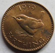 Load image into Gallery viewer, 1939 King George VI Farthing Coin In High Grade
