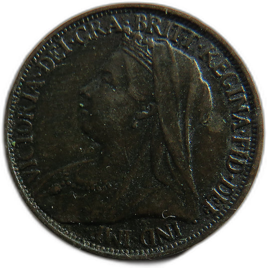 1901 Queen Victoria Farthing Coin - Great Britain image 1