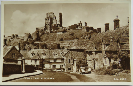 Vintage Postcard of Corfe Castle, Dorset