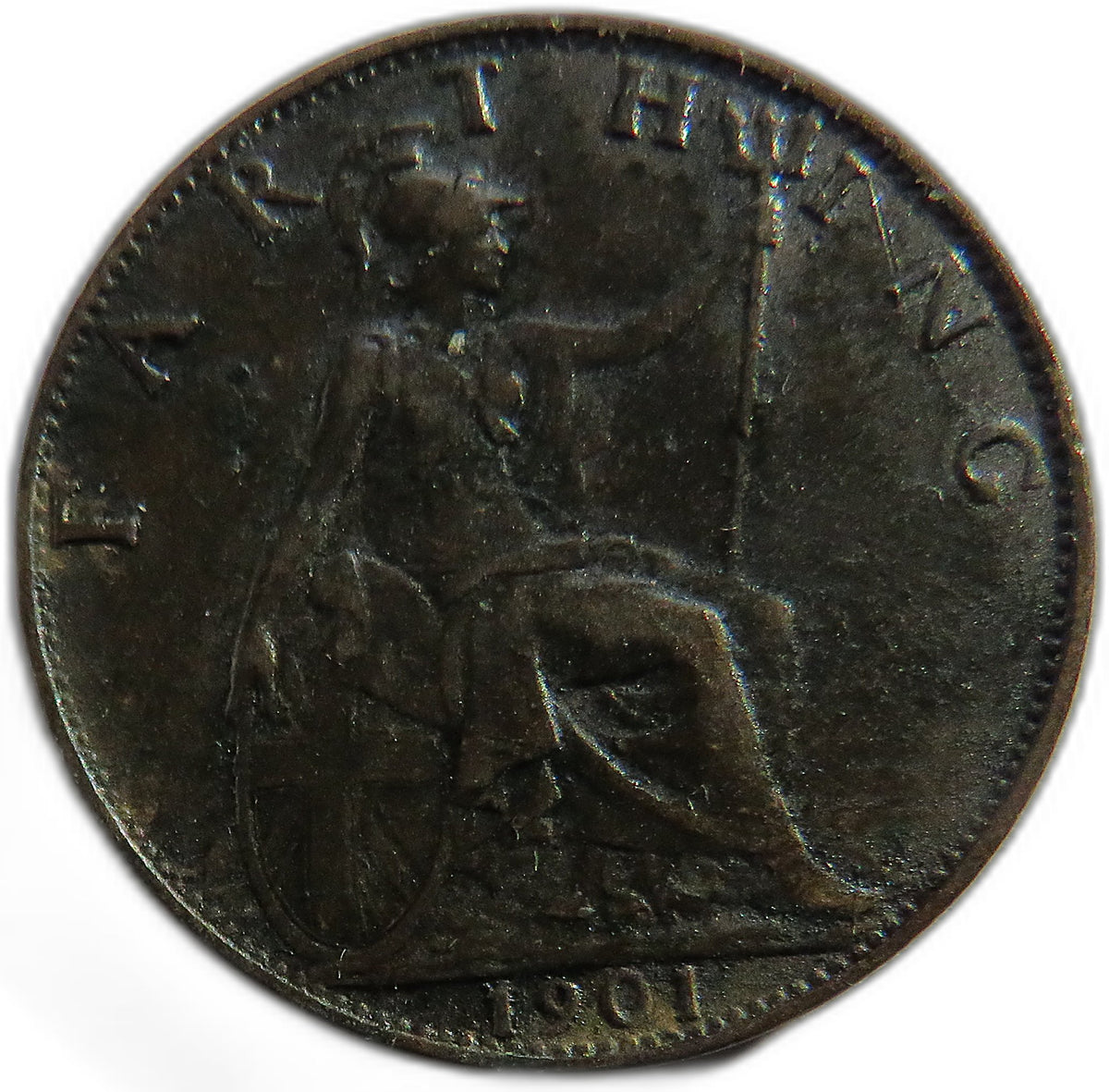 1901 Queen Victoria Farthing Coin - Great Britain