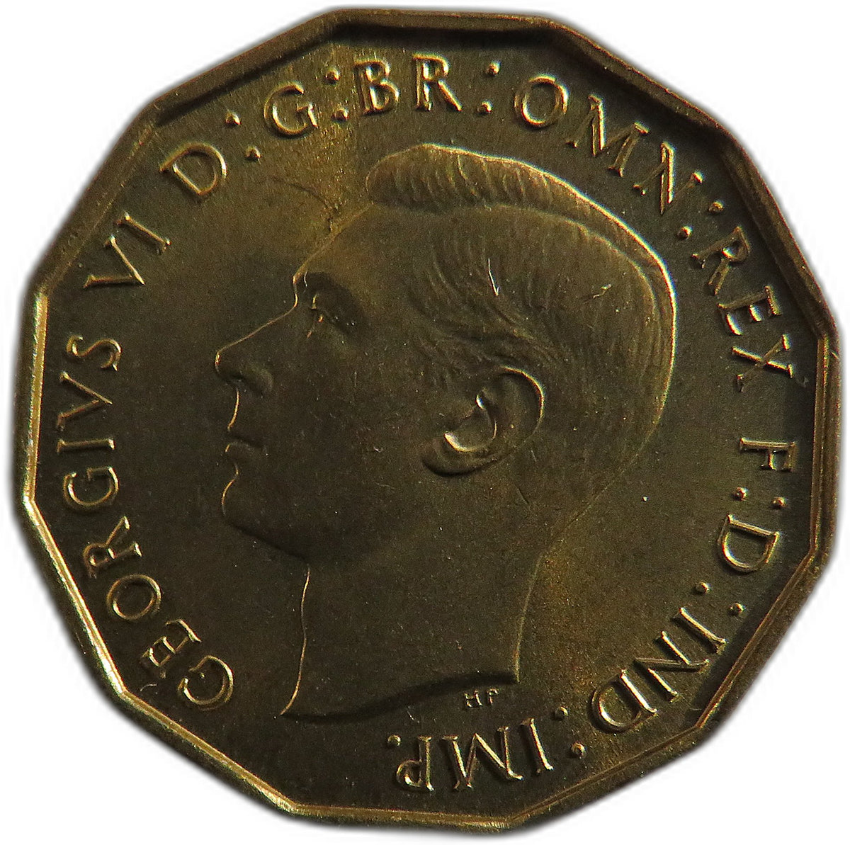 1937 King George VI Brass Threepence Coin In High Grade - Great Britain