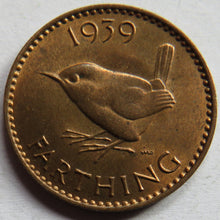 Load image into Gallery viewer, 1939 King George VI Farthing Coin In High Grade
