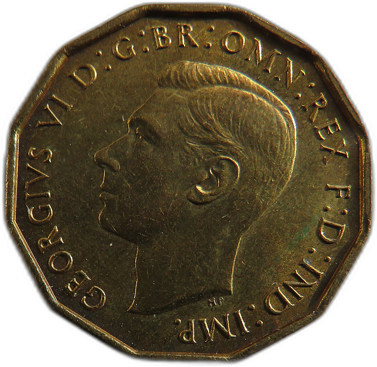 1937 King George VI Brass Threepence Coin In High Grade - Great Britain