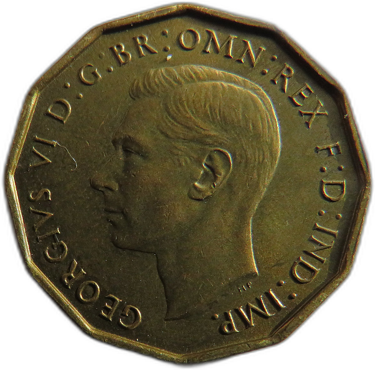 1937 King George VI Brass Threepence Coin In High Grade - Great Britain