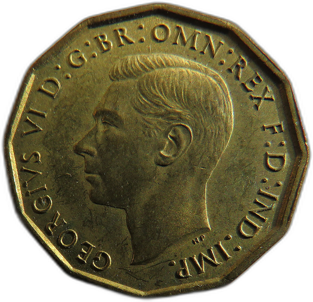 1941 King George VI Brass Threepence Coin In High Grade - Great Britain