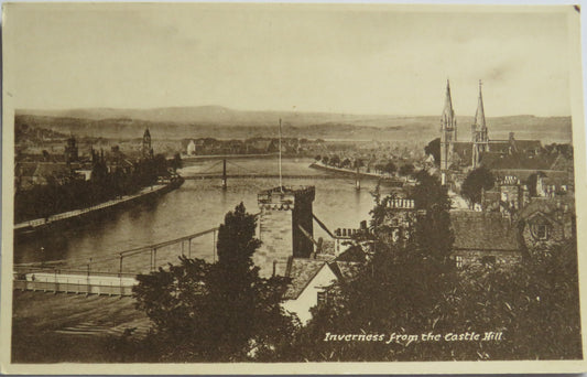 Vintage Postcard of Inverness From The Castle Hill