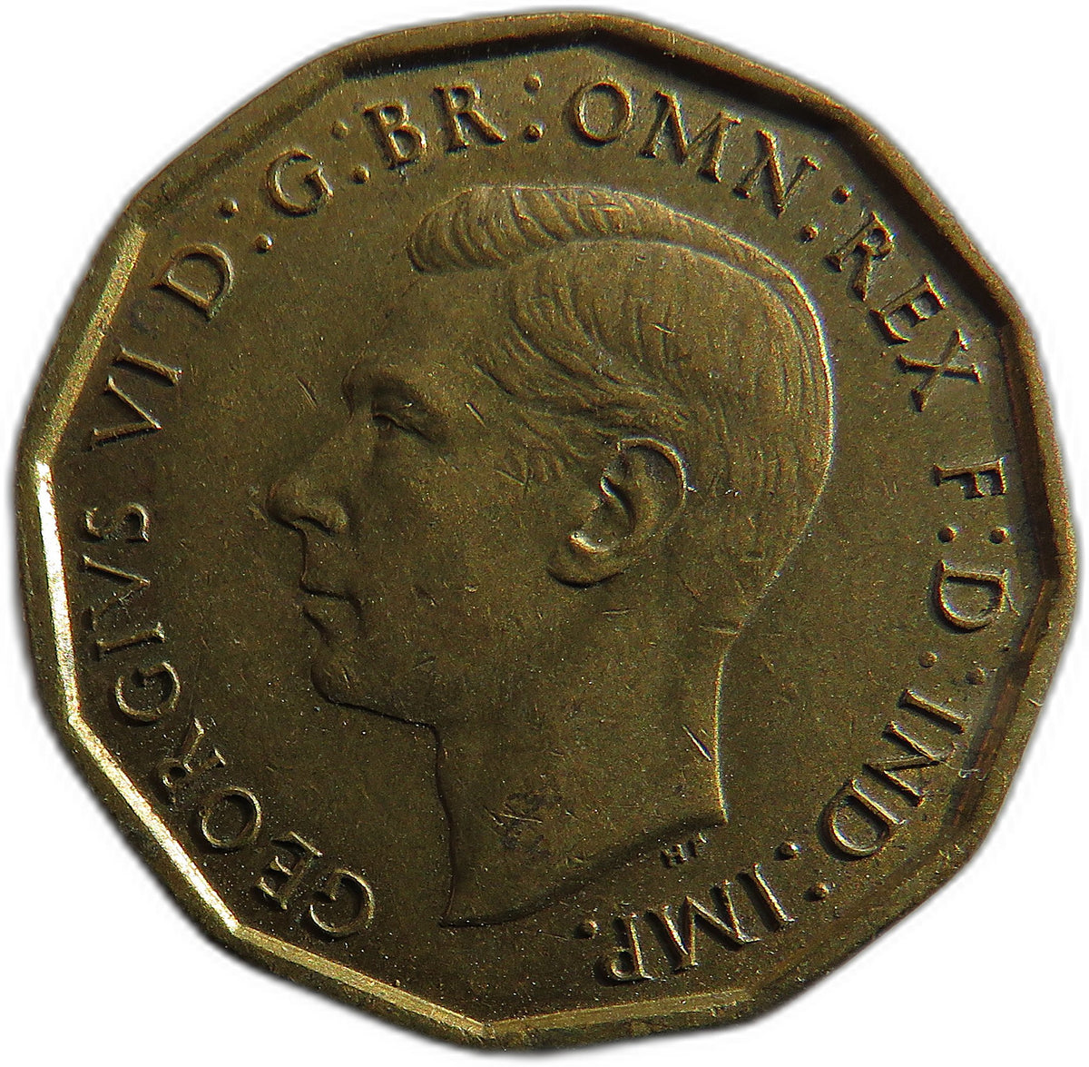 1942 King George VI Brass Threepence Coin In Better Grade - Great Britain