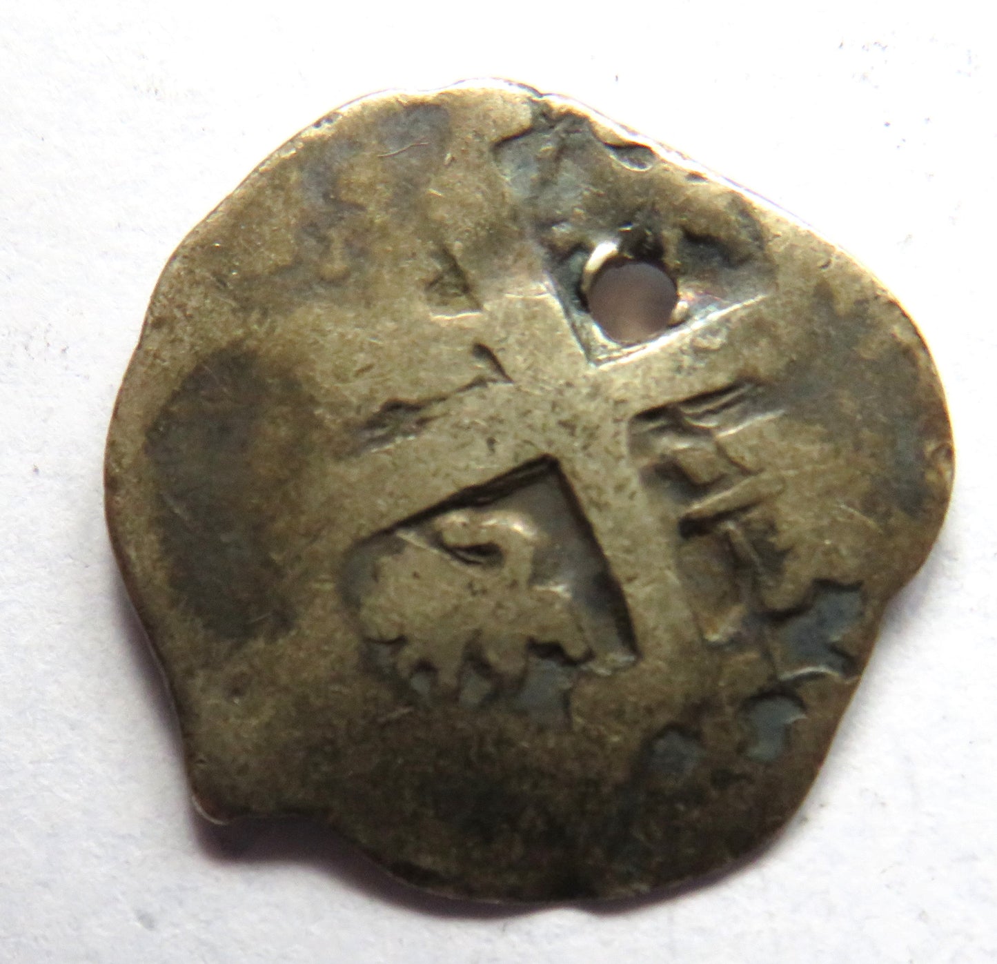 1733 Spanish Colonial Silver 1 Real Cob Coin Bolivia