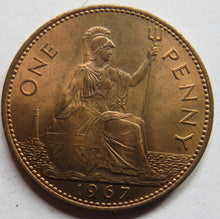 Load image into Gallery viewer, 1967 Queen Elizabeth II One Penny Coin In High Grade
