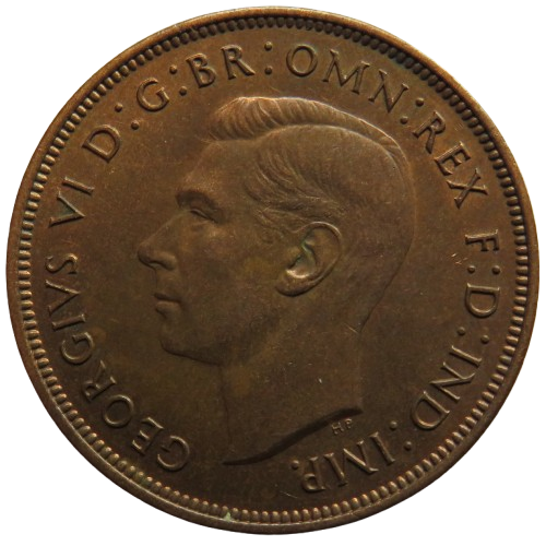 1937 King George VI One Penny Coin In High Grade