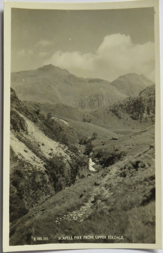 Vintage Postcard of Scafell Pike From Upper Eskdale
