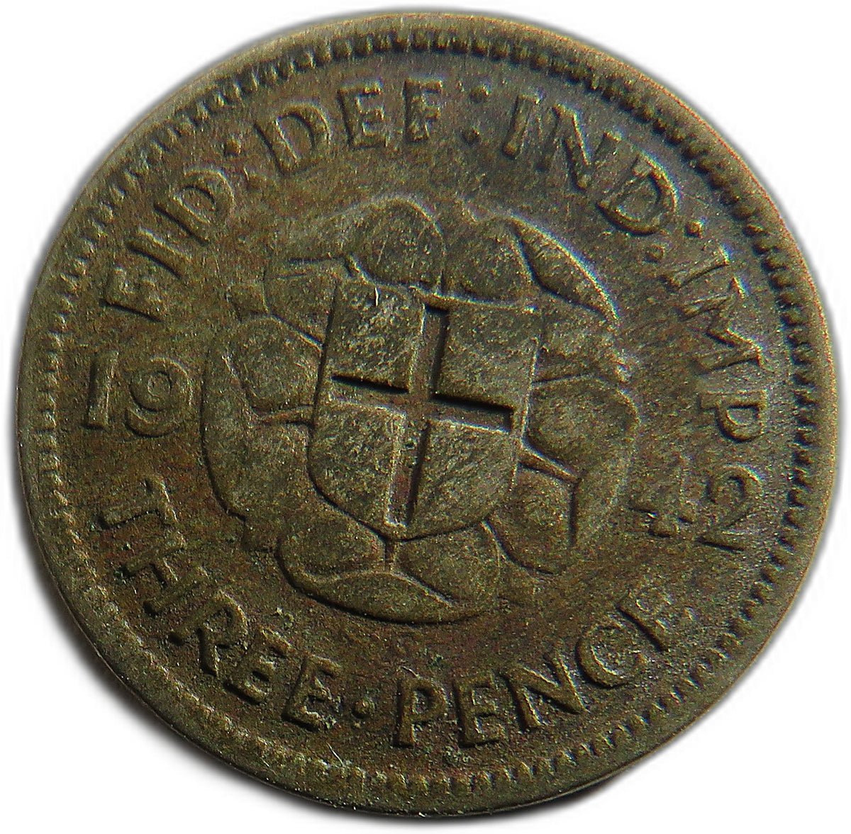 1942 King George VI Silver Threepence Coin - Scarce Date - Great Britain