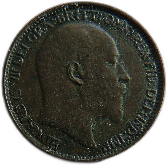 1902 King Edward VII Farthing Coin - Great Britain image 1