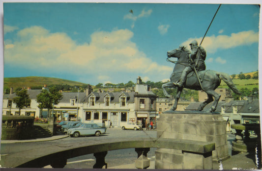 Vintage Postcard of The Border Riever and Bank Street, Galashiels