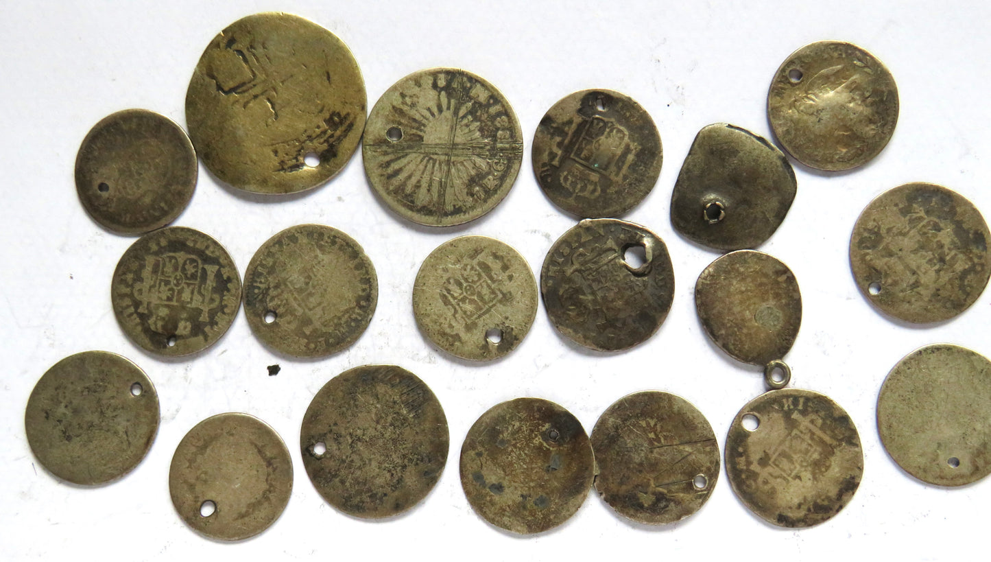 Small Collection of 17th - 19thC Spanish Colonial Silver Coins