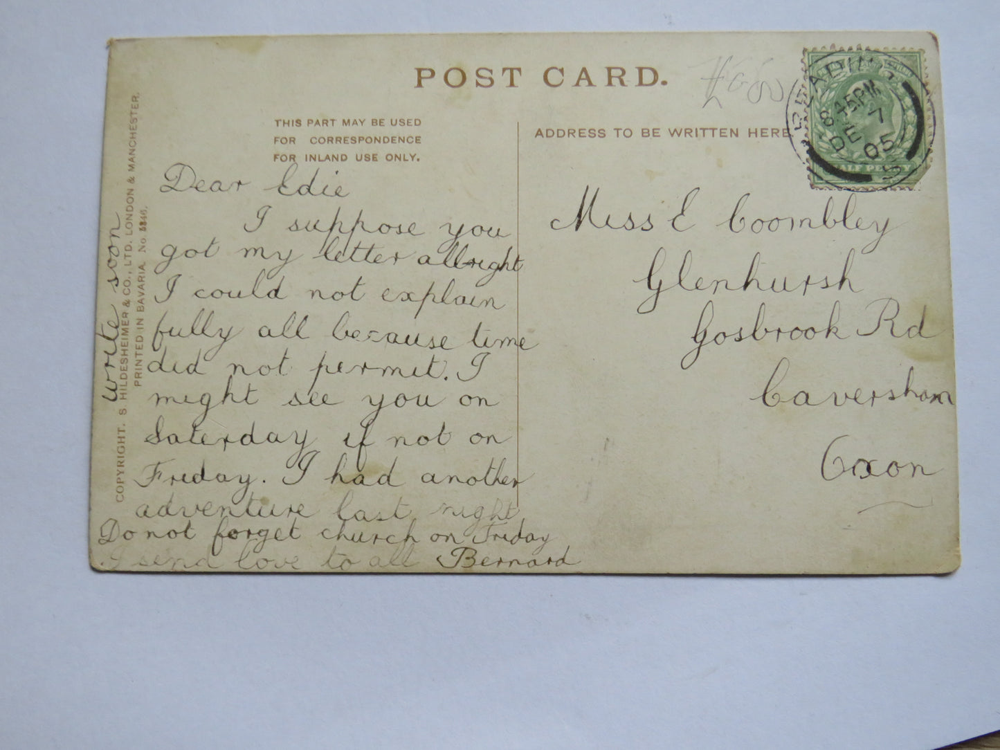 Vintage Postcard of Harvest Time Lieth Hill Surrey