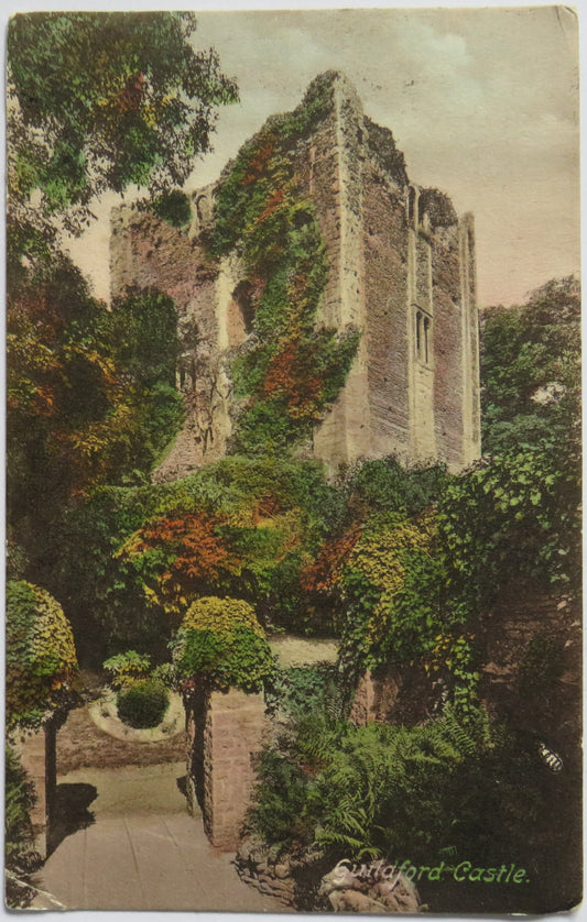 Vintage Postcard of Guildford Castle 1909