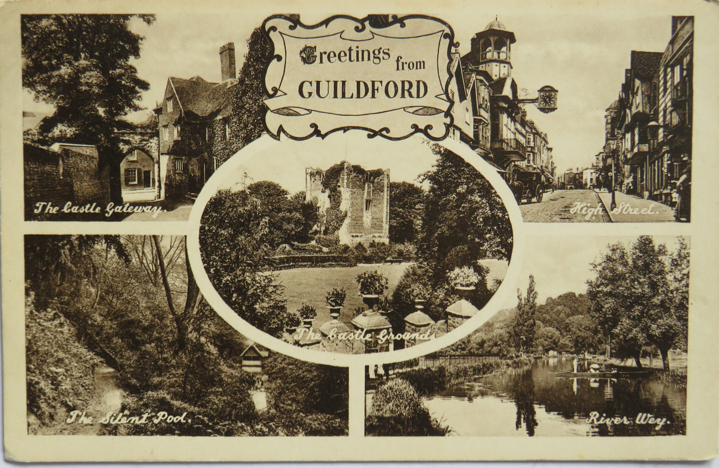Vintage Postcard of Greetings From Guildford