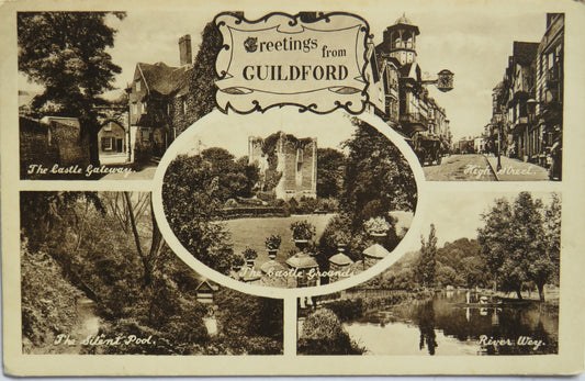 Vintage Postcard of Greetings From Guildford