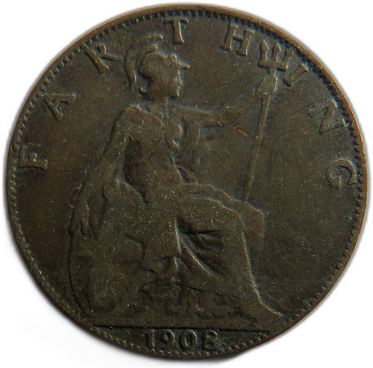 1908 King Edward VII Farthing Coin - Great Britain
